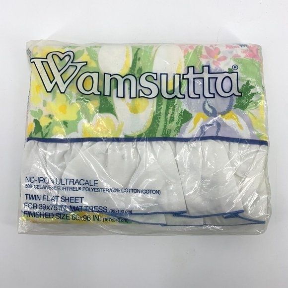 Flower Show Wamsutta No Iron Ultracale Twin Flat Sheet 180 Thread Count - Picture 1 of 2